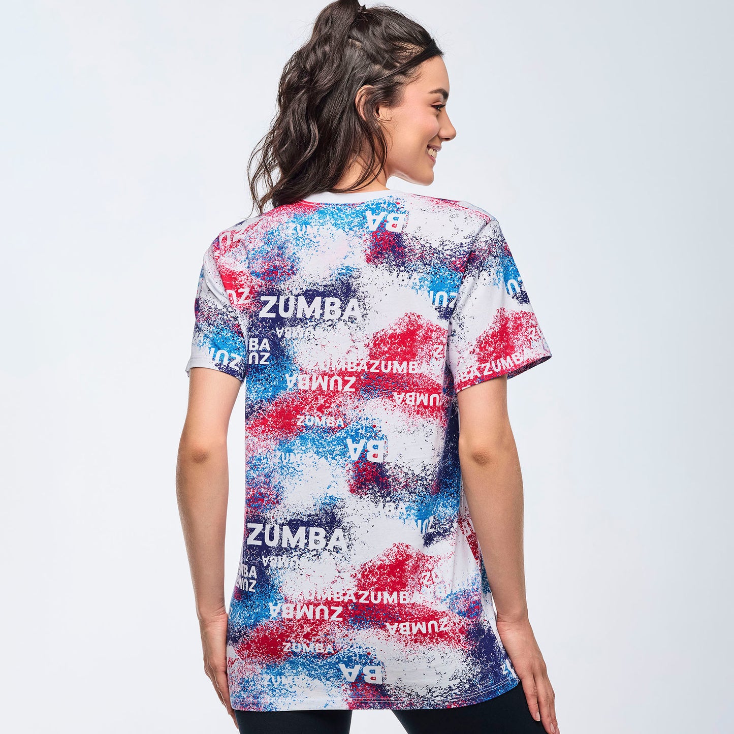 Apres Zumba®  Unisex Crew Neck Tee - Blue/White