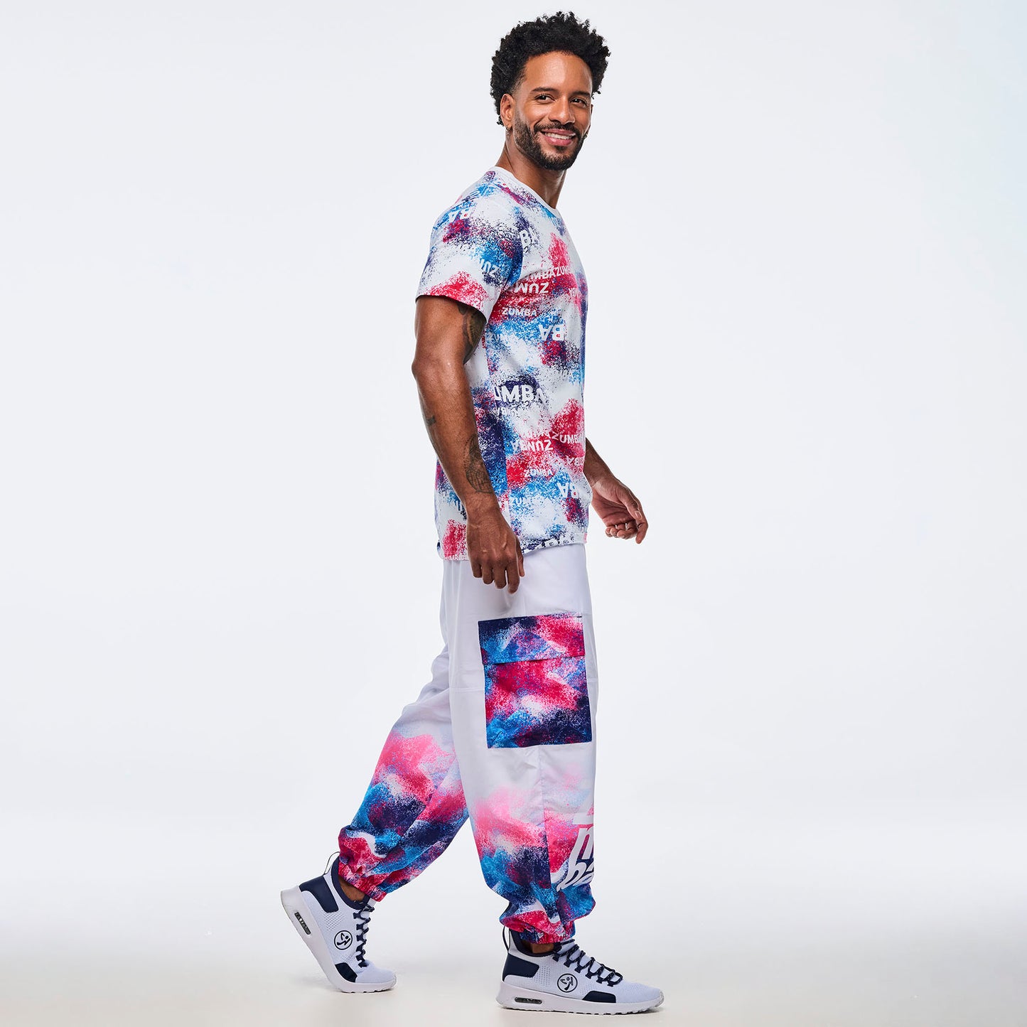 Apres Zumba®  Unisex Crew Neck Tee - Blue/White