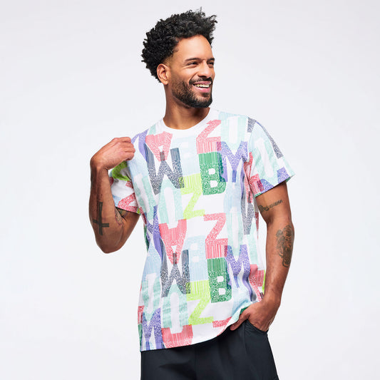Latin Movement Unisex Crew Neck Tee - White/Blue