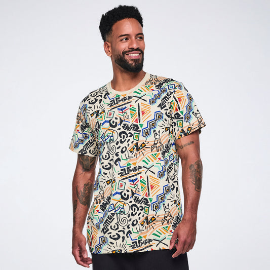 Wildbeat Unisex Crew Neck Tee - Tan/Black