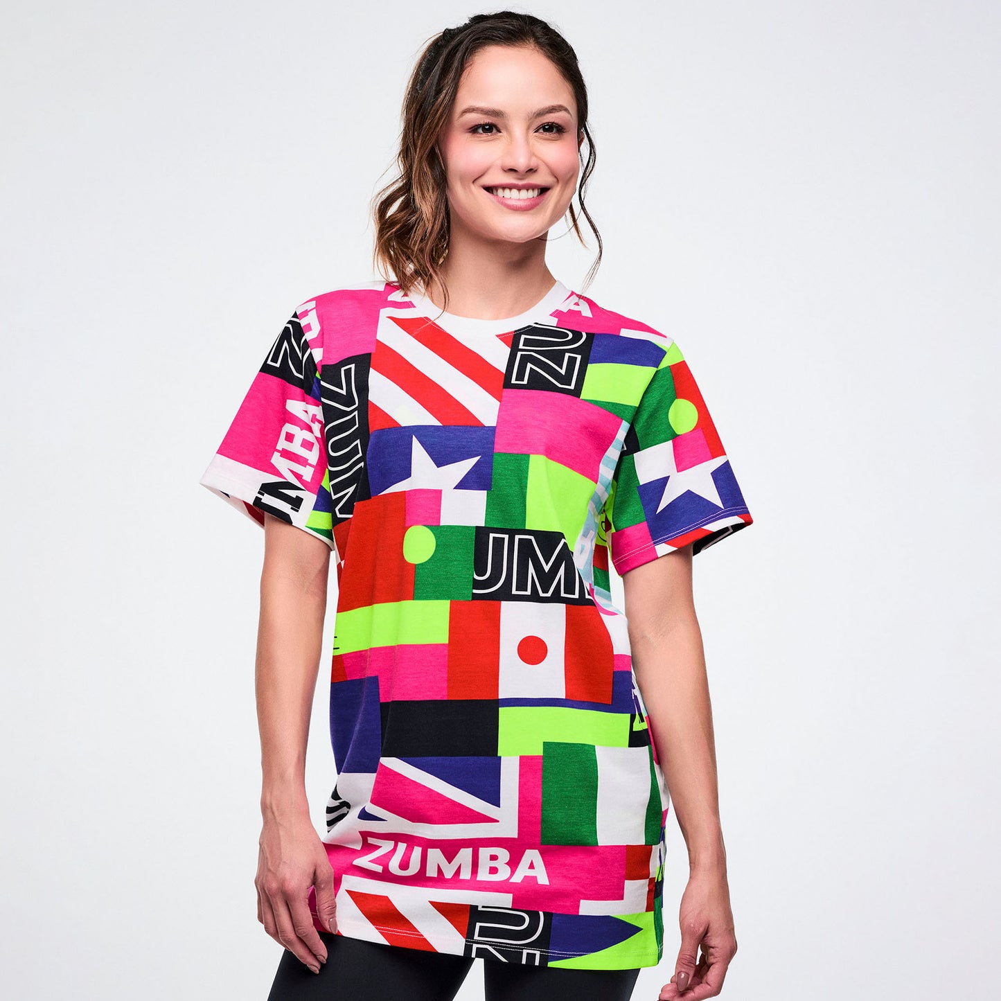 Worldwide Unisex Crew Neck Tee - White/Pink
