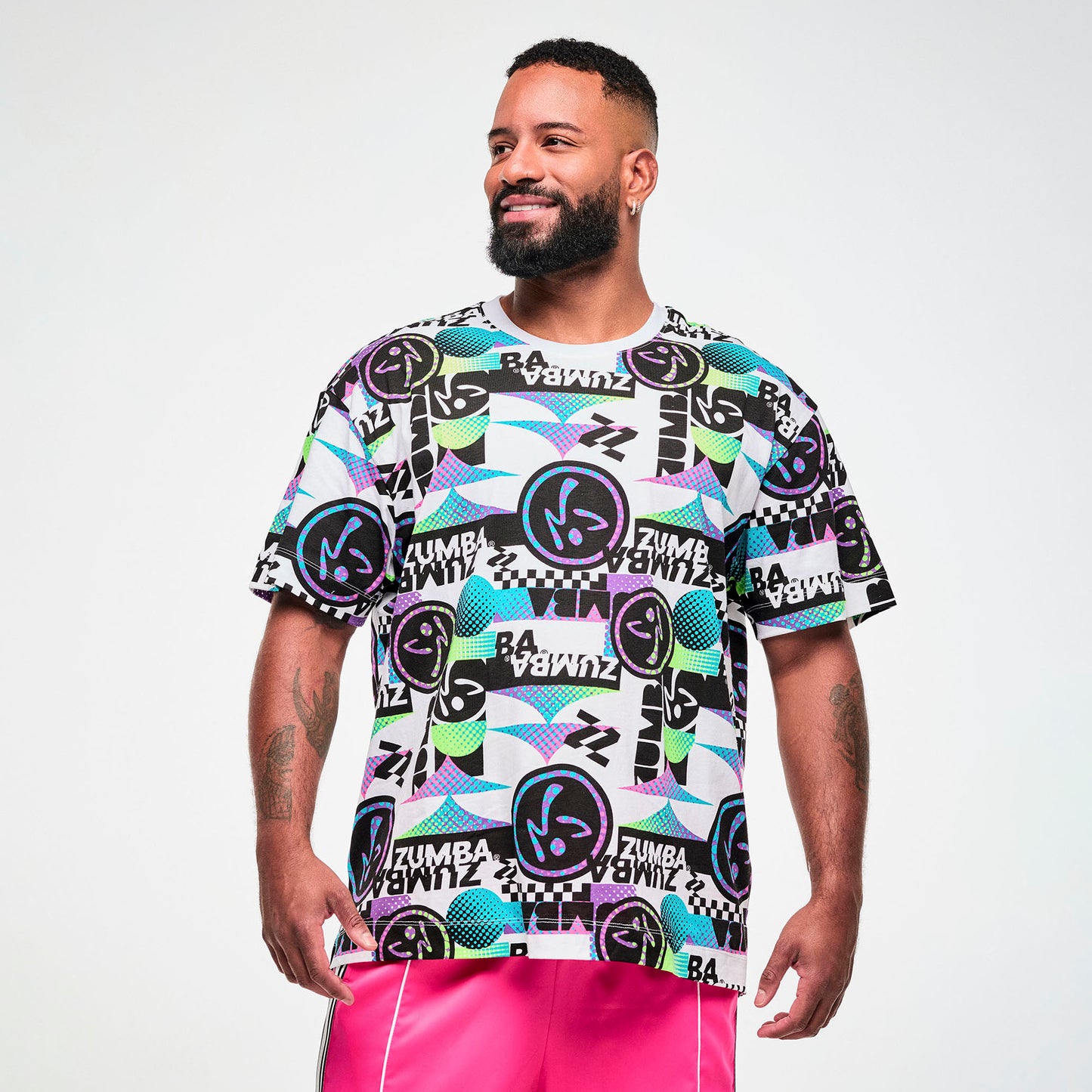 Electric Feel Unisex Oversized Top - White/Black
