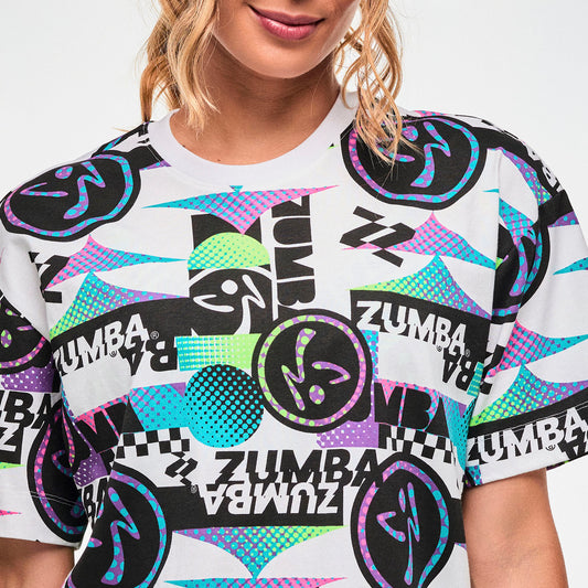 Electric Feel Unisex Oversized Top - White/Black