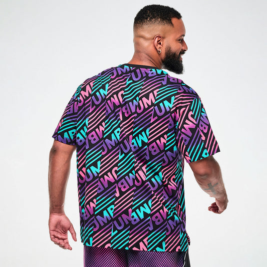 Electric Feel Unisex Oversized Top - Blue/Pink