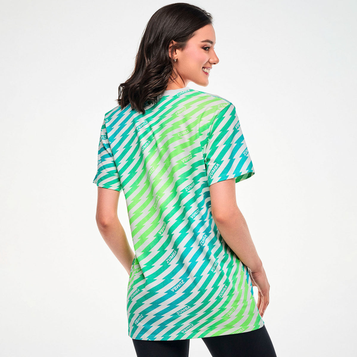 Electric Feel Unisex Crew Neck Tee - Green/Blue