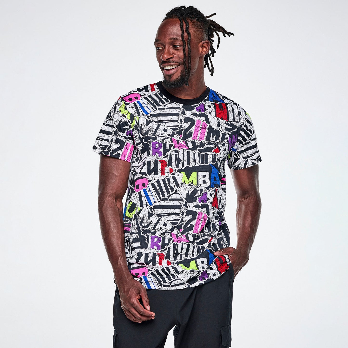 Rock 'n' Roll Unisex Crew Neck Tee - Black/White
